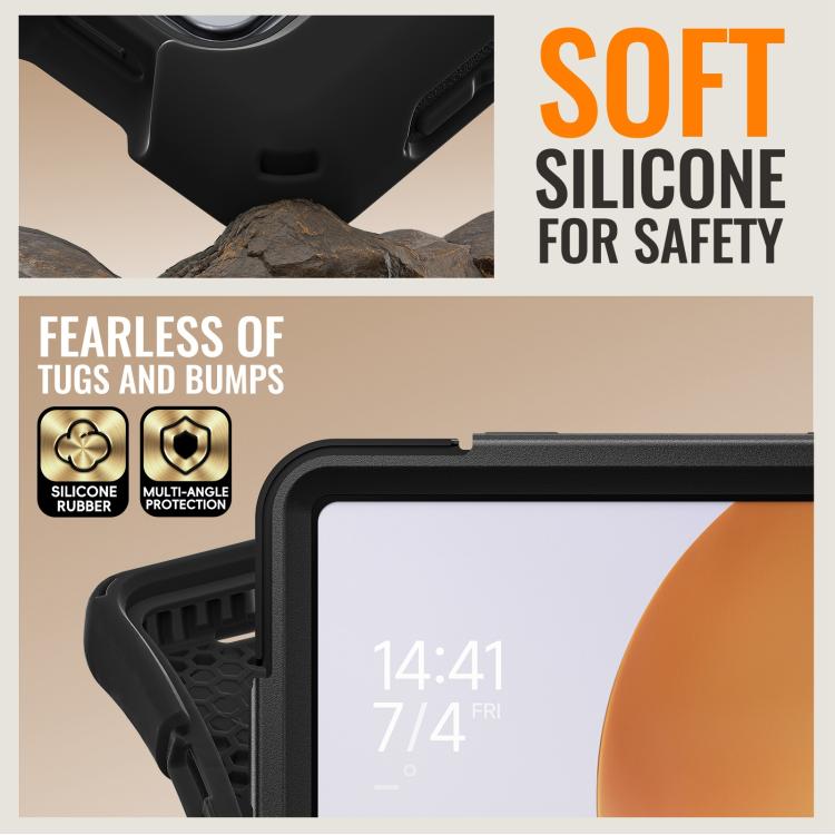For Xiaomi Pad 7S Pro 12.5 Silicone Hybrid PC Tablet Case with Holder & Shoulder Strap
