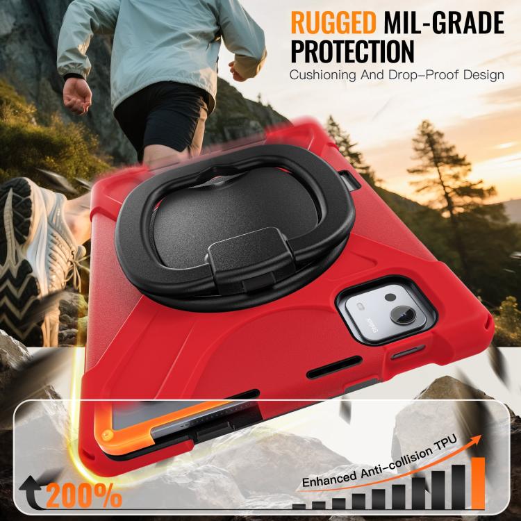 For Xiaomi Pad 7S Pro 12.5 Silicone Hybrid PC Tablet Case with Holder & Shoulder Strap