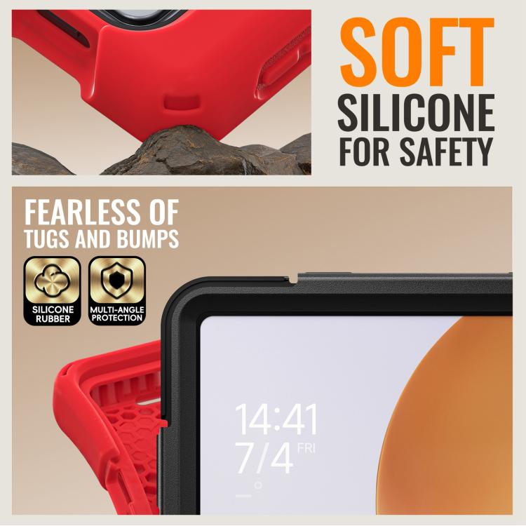 For Xiaomi Pad 7S Pro 12.5 Silicone Hybrid PC Tablet Case with Holder & Shoulder Strap