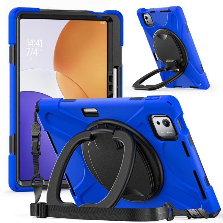 For Xiaomi Pad 7S Pro 12.5 Silicone Hybrid PC Tablet Case with Holder & Shoulder Strap