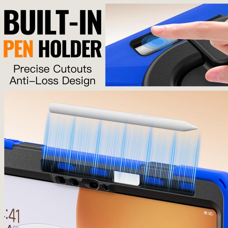 For Xiaomi Pad 7S Pro 12.5 Silicone Hybrid PC Tablet Case with Holder & Shoulder Strap