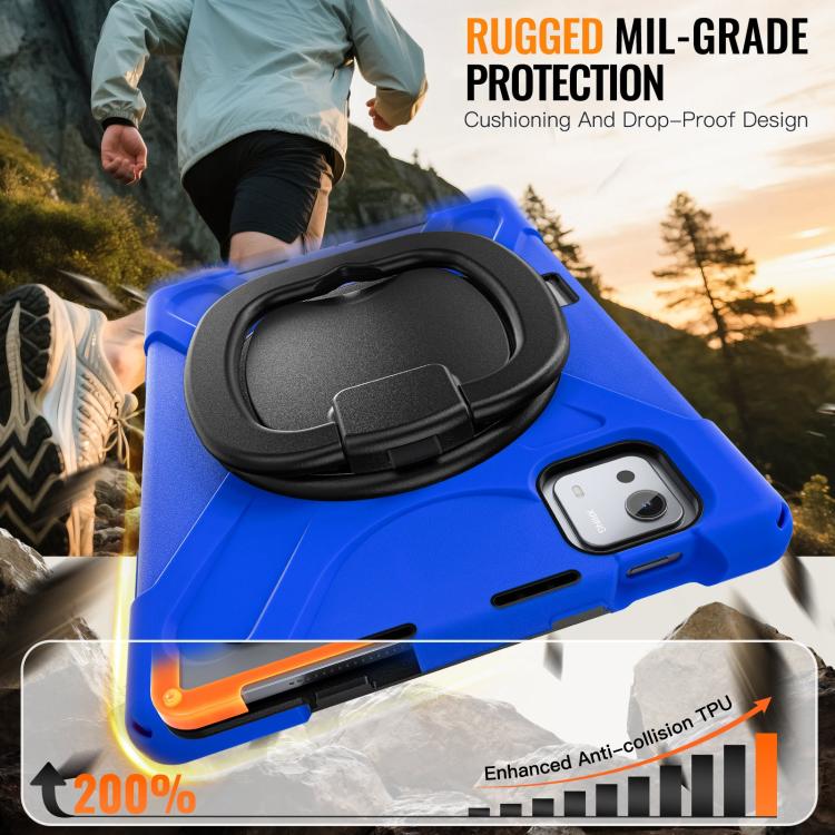 For Xiaomi Pad 7S Pro 12.5 Silicone Hybrid PC Tablet Case with Holder & Shoulder Strap