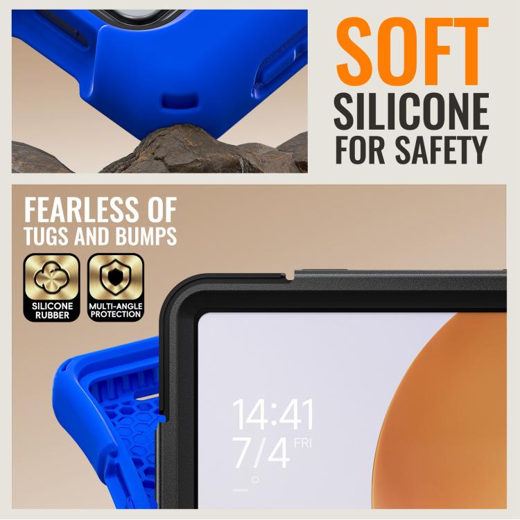 For Xiaomi Pad 7S Pro 12.5 Silicone Hybrid PC Tablet Case with Holder & Shoulder Strap