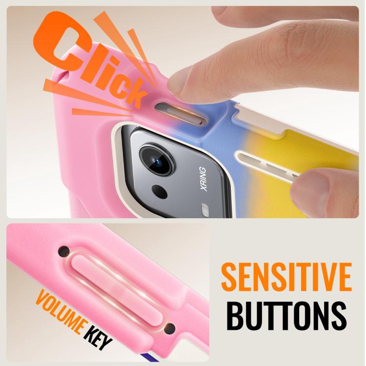 For Xiaomi Pad 7S Pro 12.5 Silicone Hybrid PC Tablet Case with Holder & Shoulder Strap
