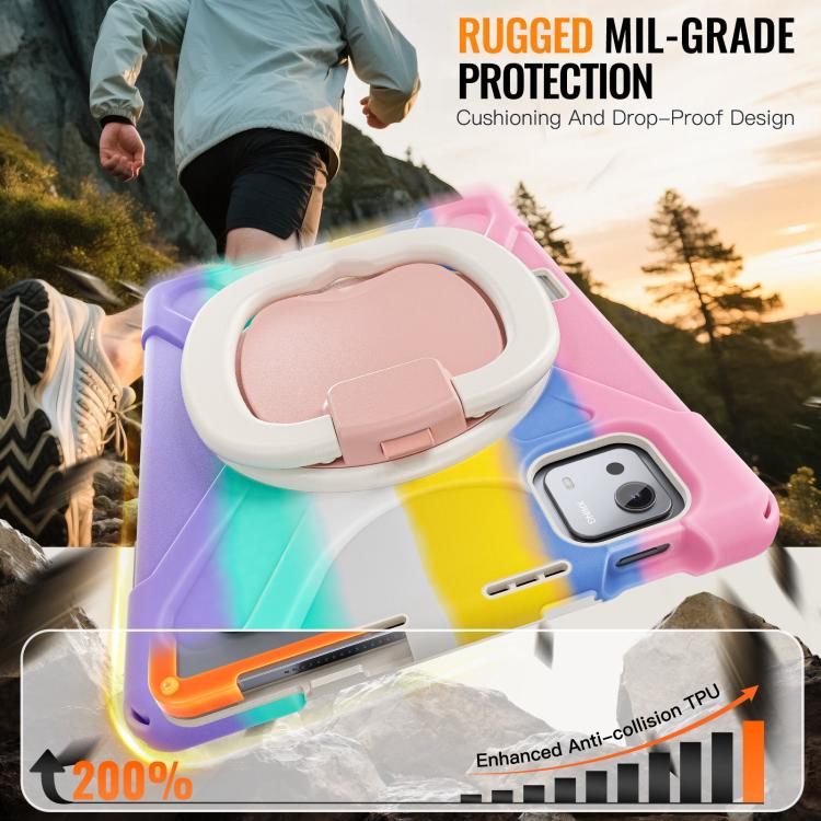 For Xiaomi Pad 7S Pro 12.5 Silicone Hybrid PC Tablet Case with Holder & Shoulder Strap