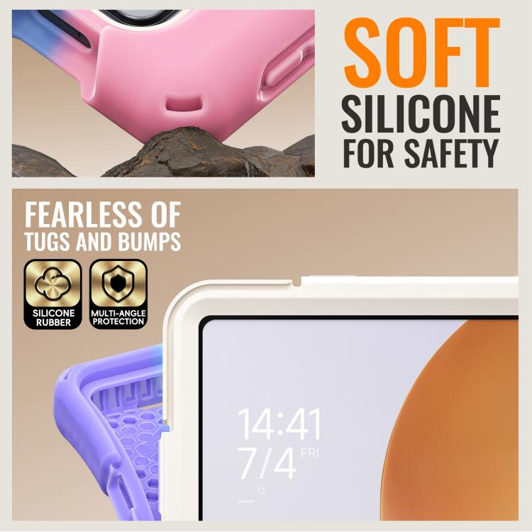 For Xiaomi Pad 7S Pro 12.5 Silicone Hybrid PC Tablet Case with Holder & Shoulder Strap
