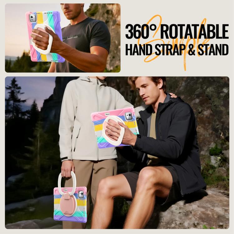 For Xiaomi Pad 7S Pro 12.5 Silicone Hybrid PC Tablet Case with Holder & Shoulder Strap