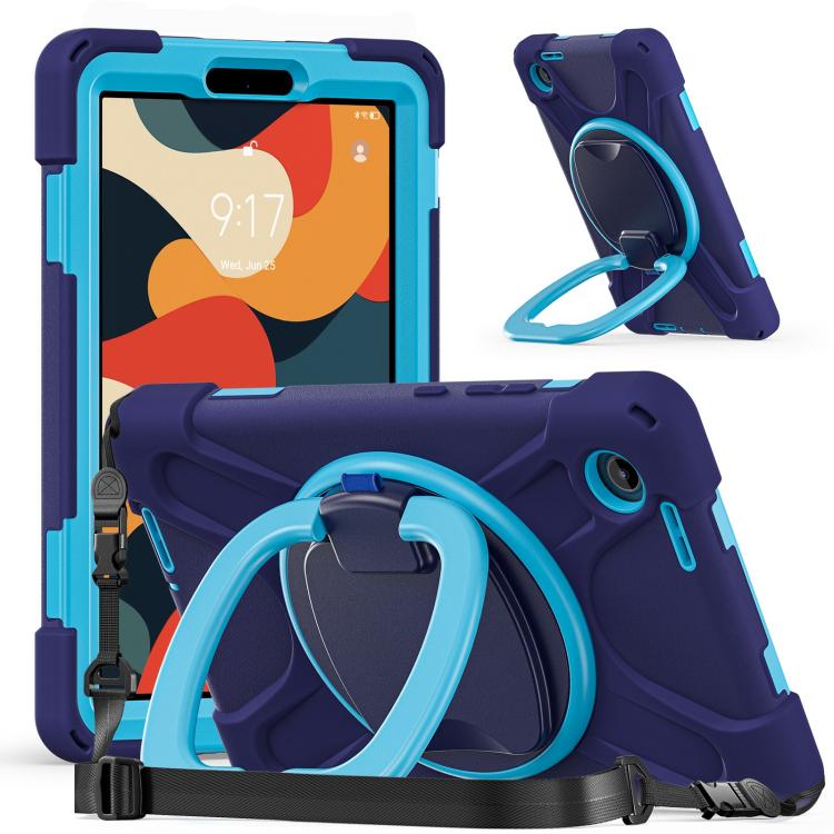 For Lenovo Tab K9 / One 8.7 Silicone Hybrid PC Tablet Case with Holder & Shoulder Strap