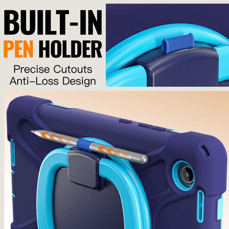 For Lenovo Tab K9 / One 8.7 Silicone Hybrid PC Tablet Case with Holder & Shoulder Strap