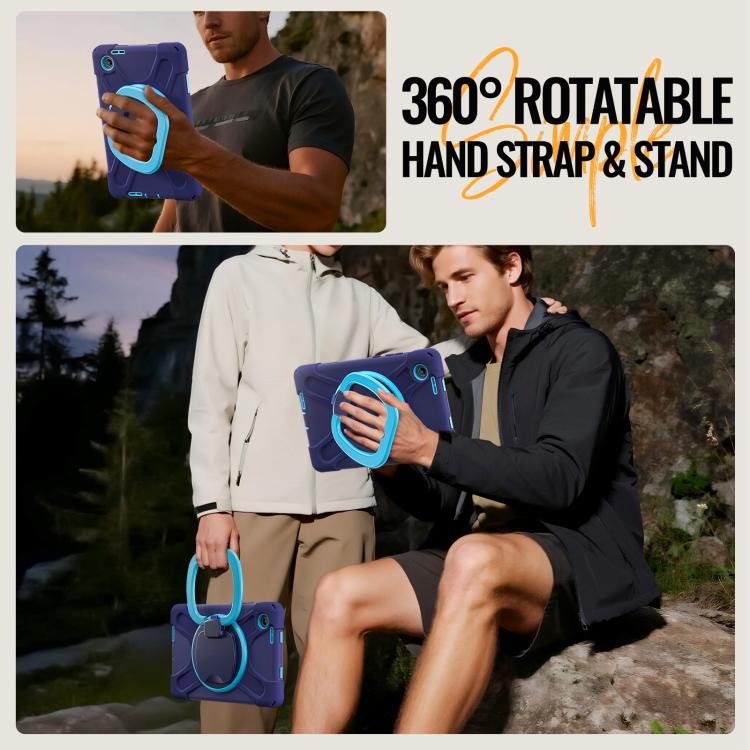 For Lenovo Tab K9 / One 8.7 Silicone Hybrid PC Tablet Case with Holder & Shoulder Strap