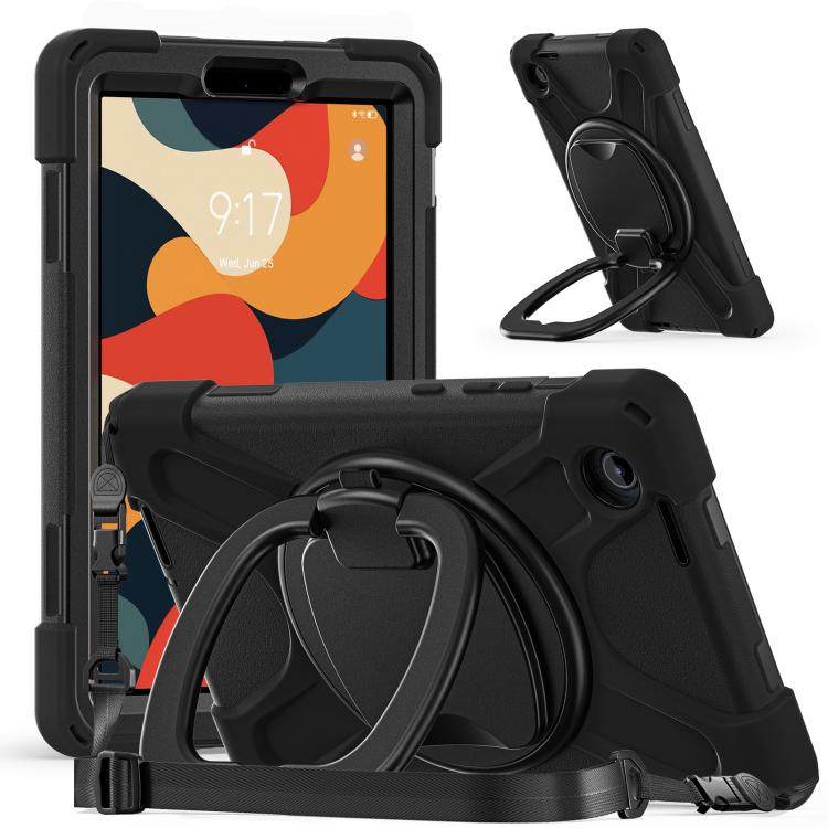 For Lenovo Tab K9 / One 8.7 Silicone Hybrid PC Tablet Case with Holder & Shoulder Strap