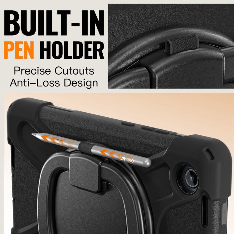 For Lenovo Tab K9 / One 8.7 Silicone Hybrid PC Tablet Case with Holder & Shoulder Strap