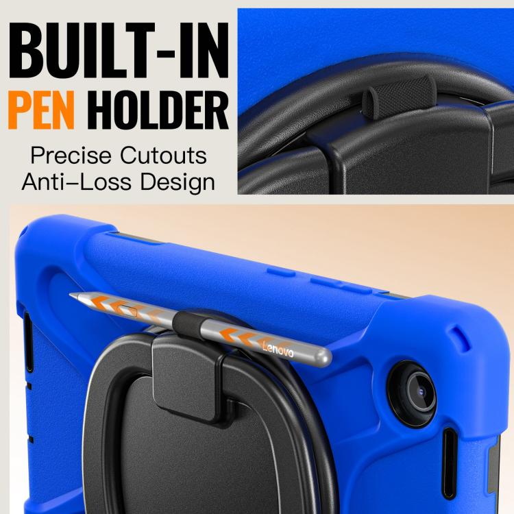 For Lenovo Tab K9 / One 8.7 Silicone Hybrid PC Tablet Case with Holder & Shoulder Strap