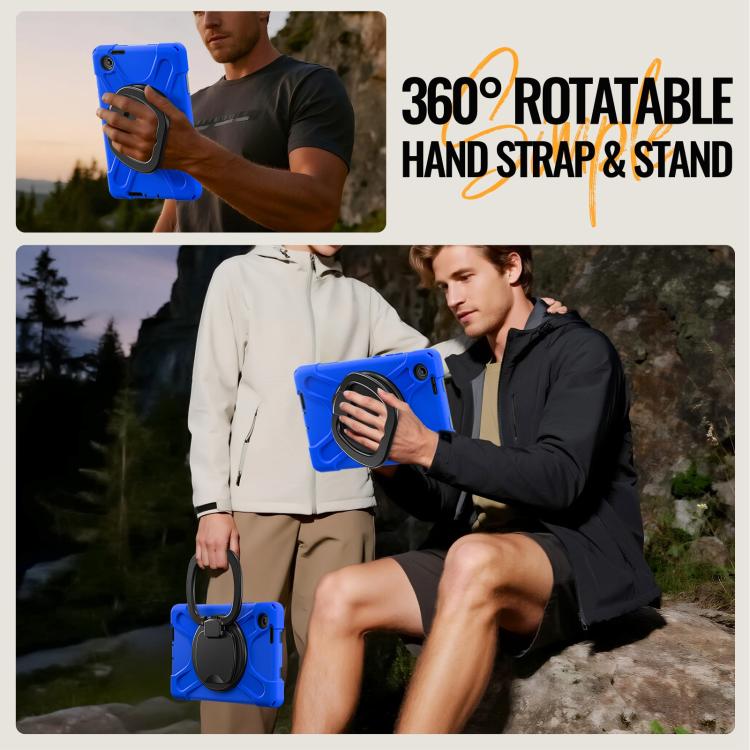For Lenovo Tab K9 / One 8.7 Silicone Hybrid PC Tablet Case with Holder & Shoulder Strap