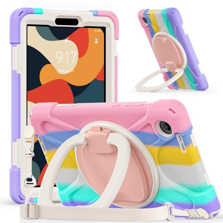 For Lenovo Tab K9 / One 8.7 Silicone Hybrid PC Tablet Case with Holder & Shoulder Strap