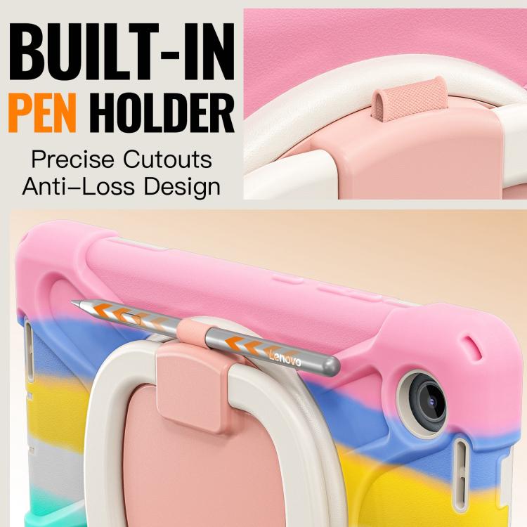 For Lenovo Tab K9 / One 8.7 Silicone Hybrid PC Tablet Case with Holder & Shoulder Strap