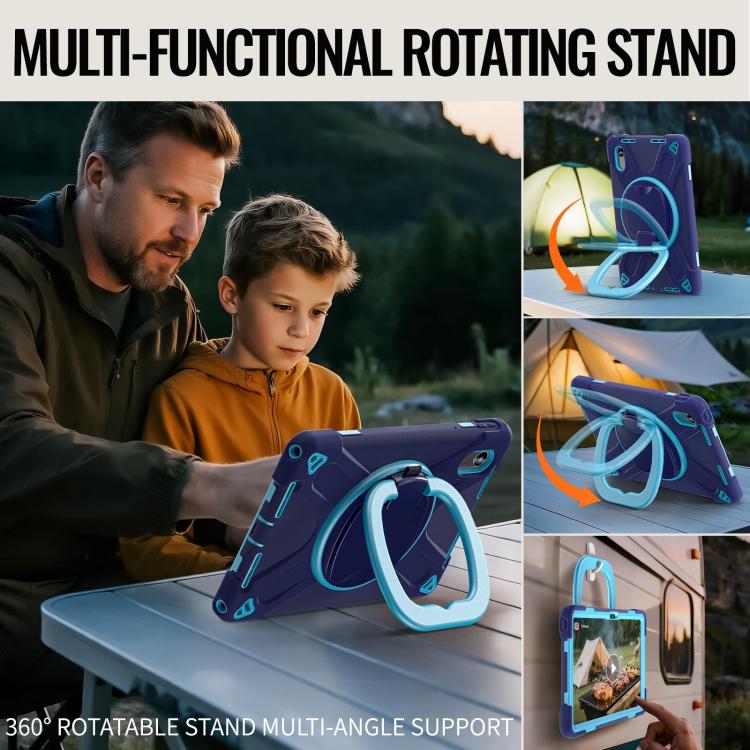 For Lenovo Xiaoxin Pad 11 2024 / 2025 Silicone Hybrid PC Tablet Case with Holder & Shoulder Strap