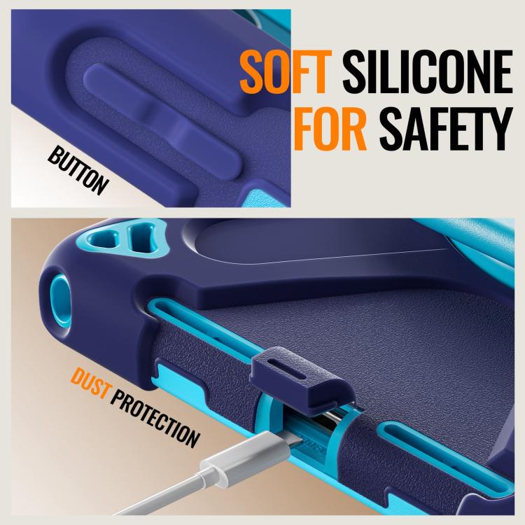 For Lenovo Xiaoxin Pad 11 2024 / 2025 Silicone Hybrid PC Tablet Case with Holder & Shoulder Strap