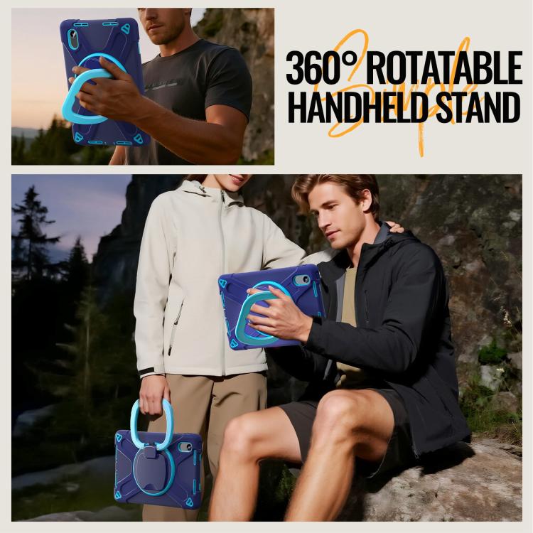 For Lenovo Xiaoxin Pad 11 2024 / 2025 Silicone Hybrid PC Tablet Case with Holder & Shoulder Strap