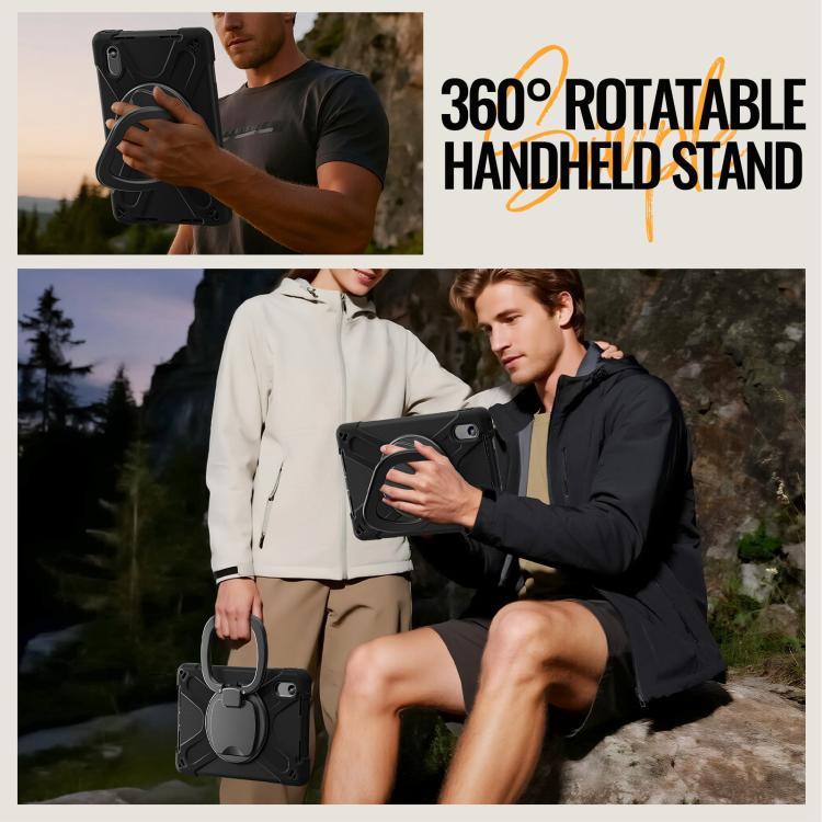 For Lenovo Xiaoxin Pad 11 2024 / 2025 Silicone Hybrid PC Tablet Case with Holder & Shoulder Strap