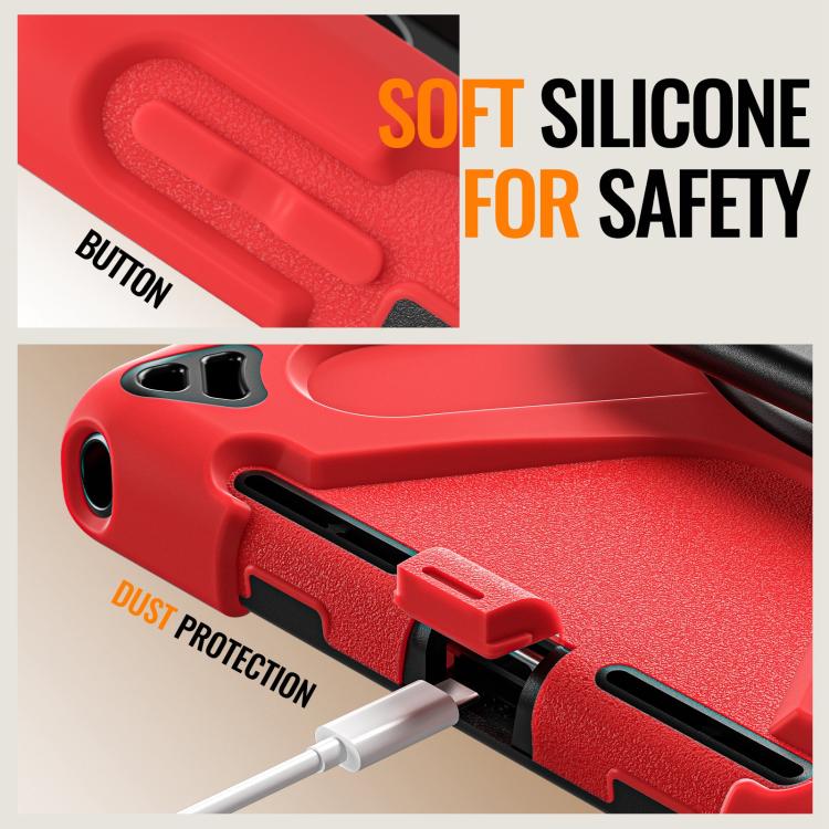 For Lenovo Xiaoxin Pad 11 2024 / 2025 Silicone Hybrid PC Tablet Case with Holder & Shoulder Strap