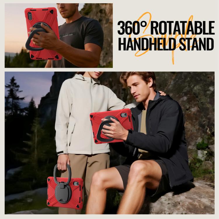 For Lenovo Xiaoxin Pad 11 2024 / 2025 Silicone Hybrid PC Tablet Case with Holder & Shoulder Strap