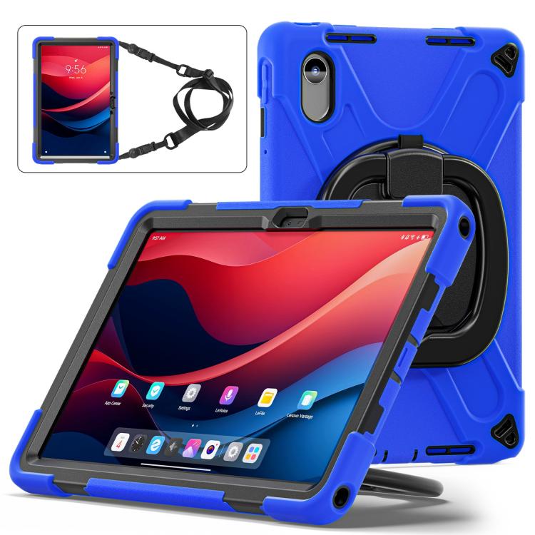 For Lenovo Xiaoxin Pad 11 2024 / 2025 Silicone Hybrid PC Tablet Case with Holder & Shoulder Strap