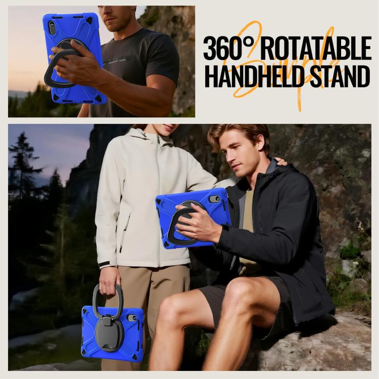 For Lenovo Xiaoxin Pad 11 2024 / 2025 Silicone Hybrid PC Tablet Case with Holder & Shoulder Strap