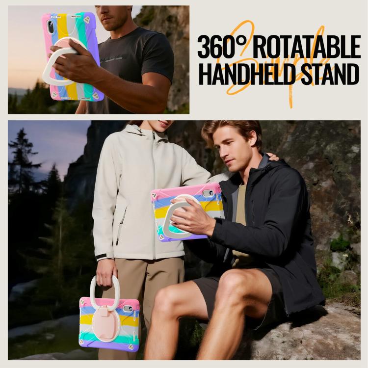 For Lenovo Xiaoxin Pad 11 2024 / 2025 Silicone Hybrid PC Tablet Case with Holder & Shoulder Strap