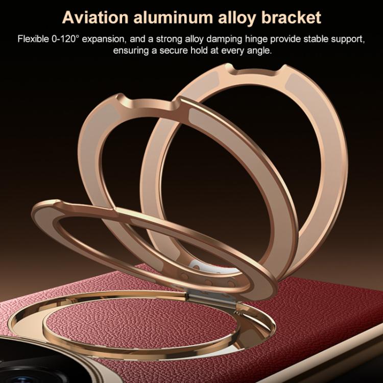 For Honor Magic7 Pro Plain Leather MagSafe Holder Phone Case