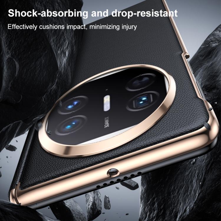 For Huawei Mate X5 / X3 Folding Shaft Skin Feel Leather Texture Cooling MagSafe Phone Case