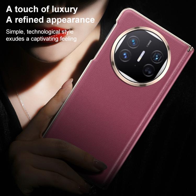 For Huawei Mate X5 / X3 Folding Shaft Skin Feel Leather Texture Cooling MagSafe Phone Case