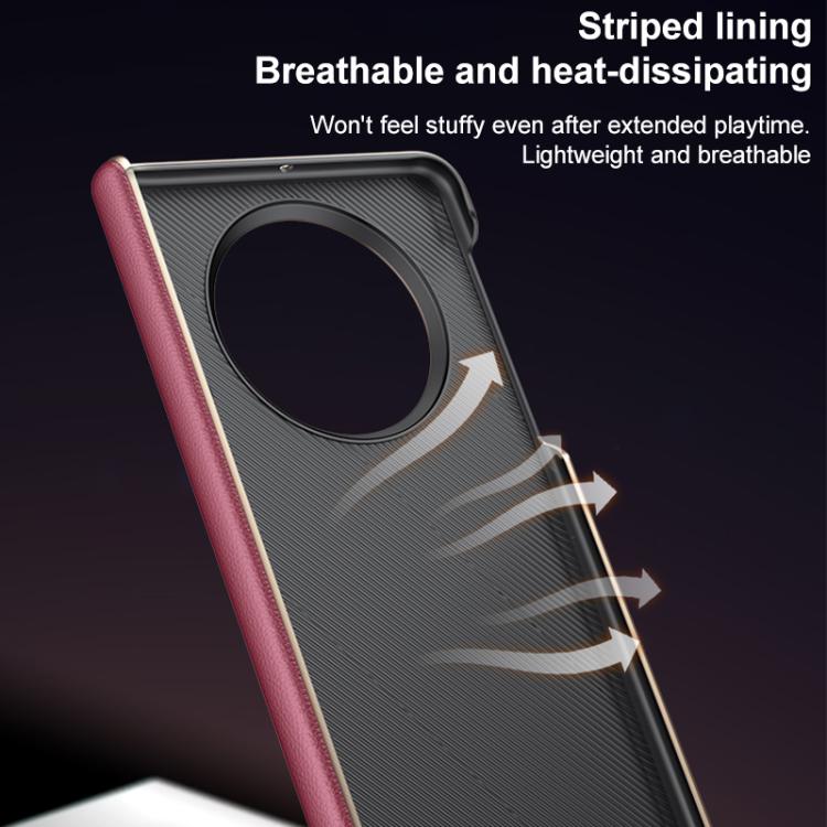 For Huawei Mate X5 / X3 Folding Shaft Skin Feel Leather Texture Cooling MagSafe Phone Case