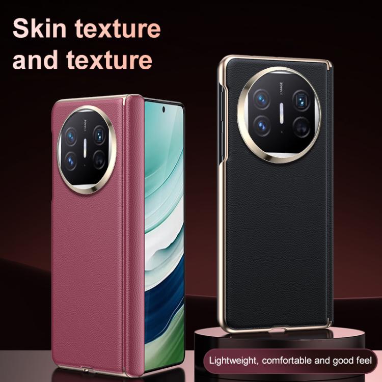 For Huawei Mate X5 / X3 Folding Shaft Skin Feel Leather Texture Cooling MagSafe Phone Case