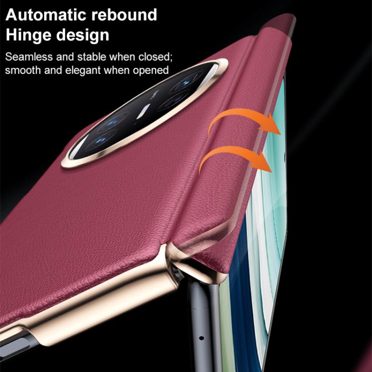 For Huawei Mate X5 / X3 Folding Shaft Skin Feel Leather Texture Cooling MagSafe Phone Case