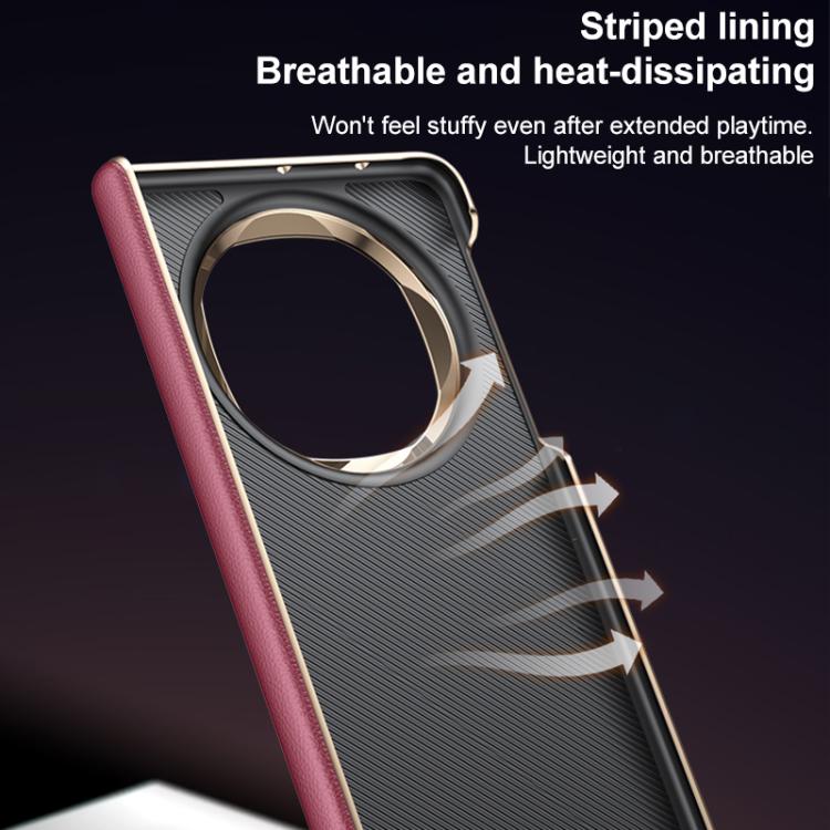 For Huawei Mate X6 Folding Shaft Skin Feel Leather Texture Cooling MagSafe Phone Case