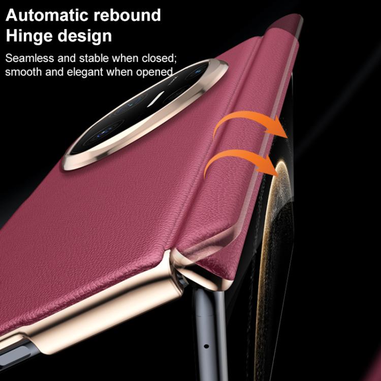 For Huawei Mate X6 Folding Shaft Skin Feel Leather Texture Cooling MagSafe Phone Case