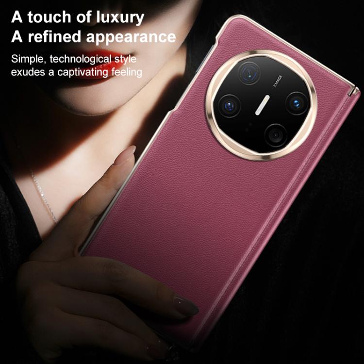 For Huawei Mate X6 Folding Shaft Skin Feel Leather Texture Cooling MagSafe Phone Case