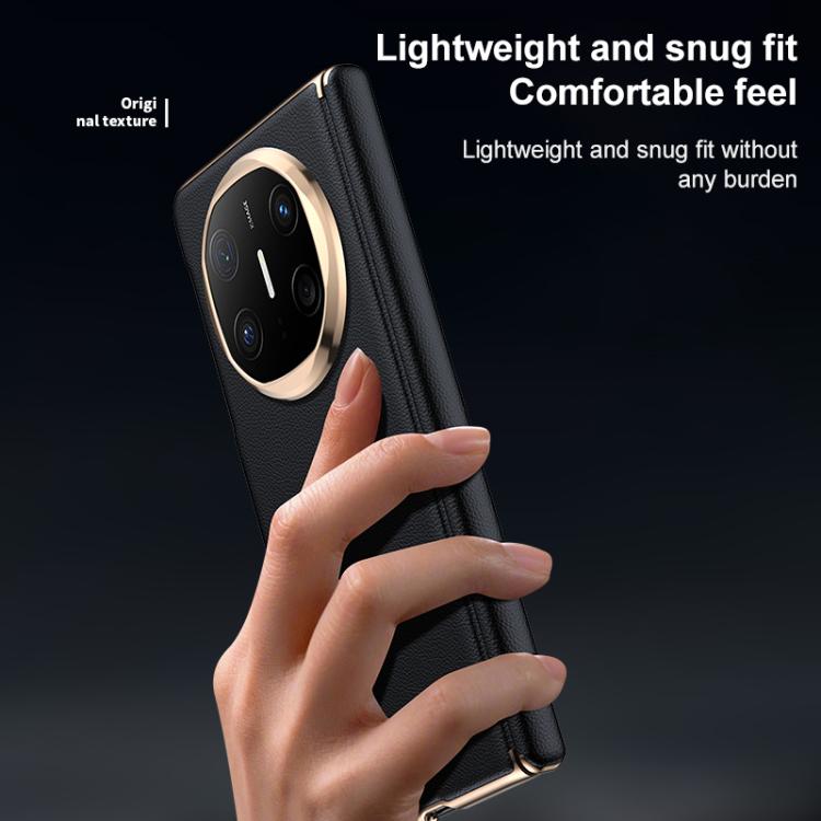 For Huawei Mate X6 Folding Shaft Skin Feel Leather Texture Cooling MagSafe Phone Case