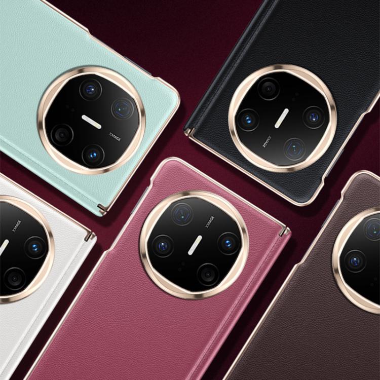 For Huawei Mate X6 Folding Shaft Skin Feel Leather Texture Cooling MagSafe Phone Case