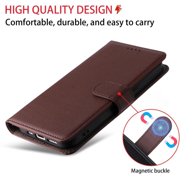 For iPhone 17 Litchi Texture RFID Blocking 3-Card Wallet Leather Phone Case