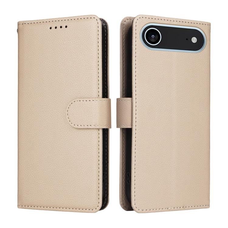 For iPhone Air Litchi Texture RFID Blocking 3-Card Wallet Leather Phone Case