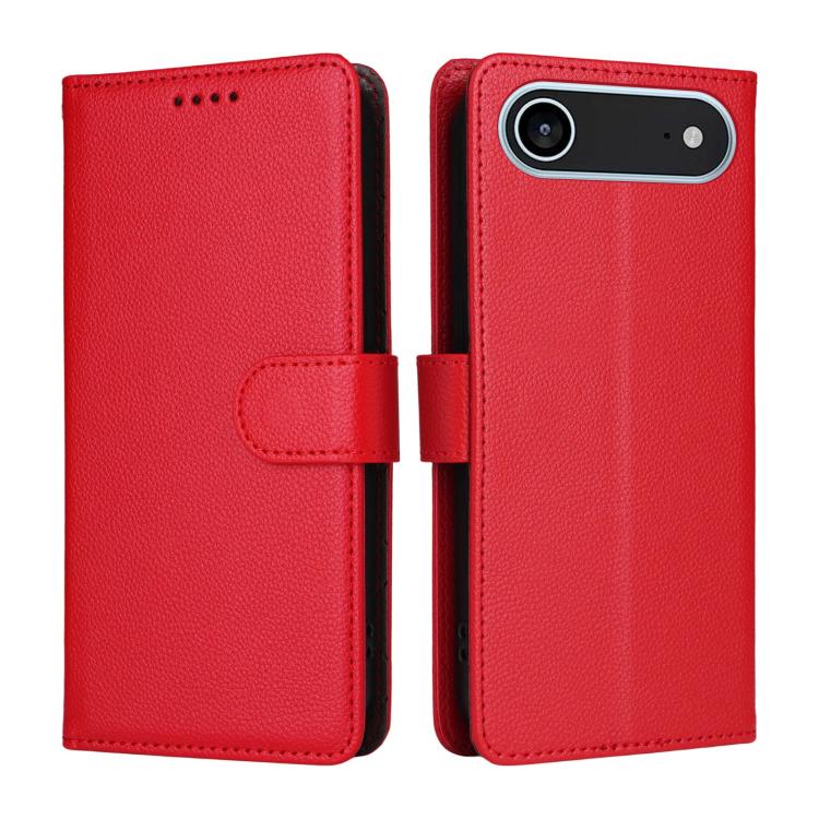 For iPhone Air Litchi Texture RFID Blocking 3-Card Wallet Leather Phone Case