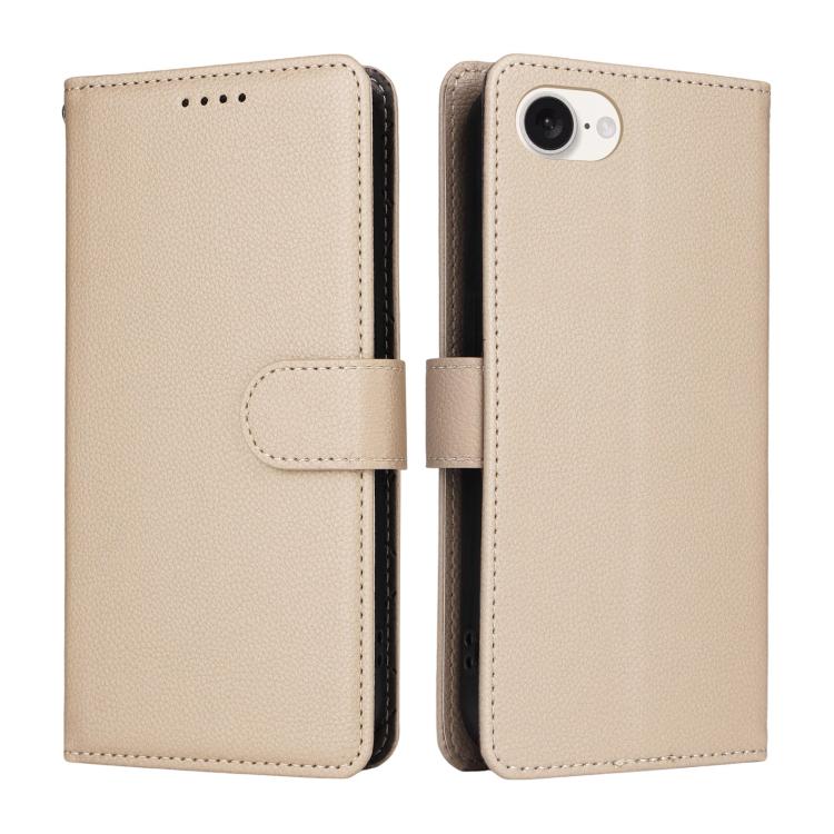 For iPhone 17e / 16e Litchi Texture RFID Blocking 3-Card Wallet Leather Phone Case