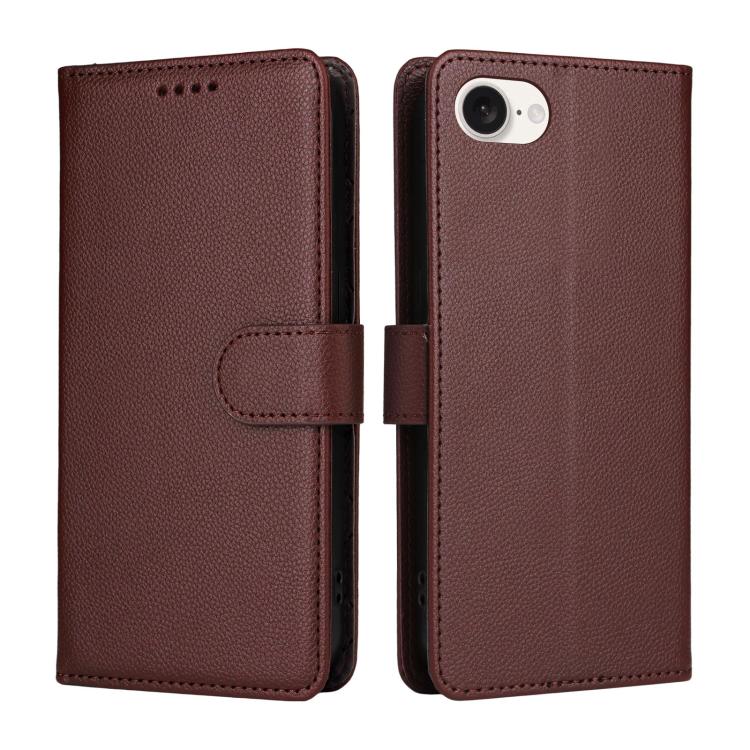 For iPhone 17e / 16e Litchi Texture RFID Blocking 3-Card Wallet Leather Phone Case