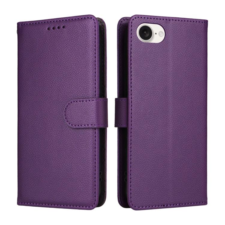 For iPhone 17e / 16e Litchi Texture RFID Blocking 3-Card Wallet Leather Phone Case
