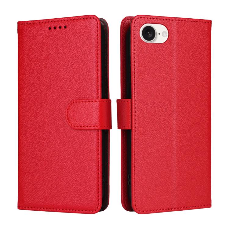 For iPhone 17e / 16e Litchi Texture RFID Blocking 3-Card Wallet Leather Phone Case