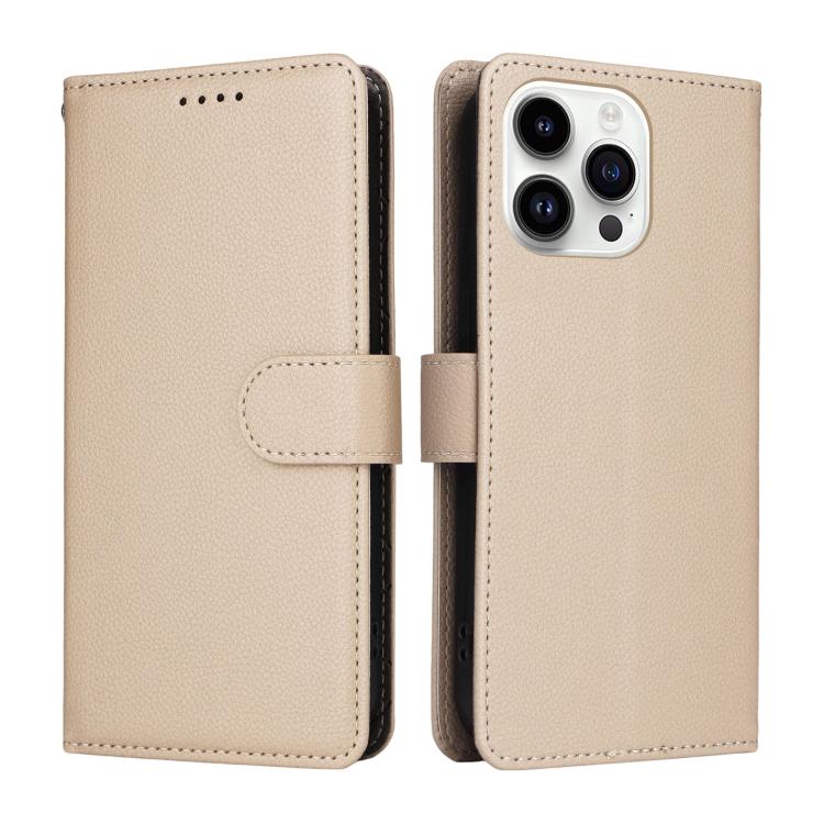 For iPhone 14 Pro Litchi Texture RFID Blocking 3-Card Wallet Leather Phone Case