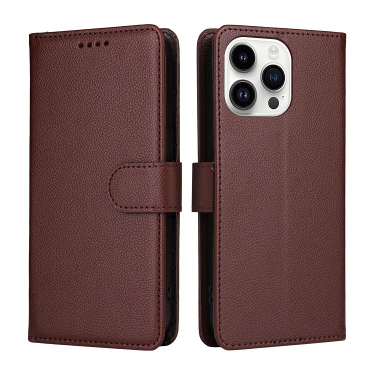 For iPhone 14 Pro Litchi Texture RFID Blocking 3-Card Wallet Leather Phone Case