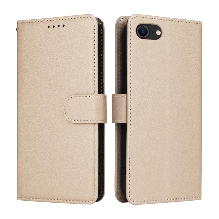 For iPhone 7 / 8 / SE 2022 Litchi Texture RFID Blocking 3-Card Wallet Leather Phone Case